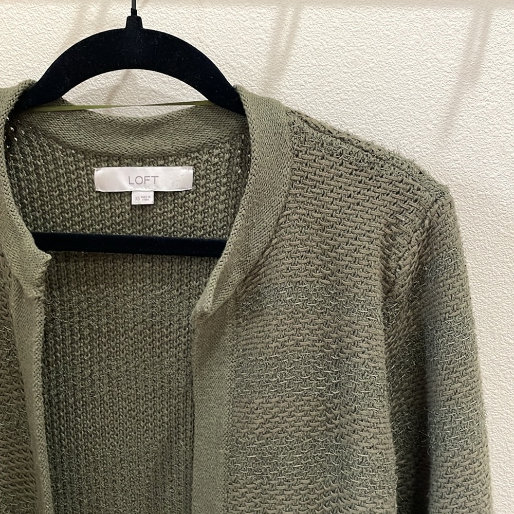 LOFT green cardigan